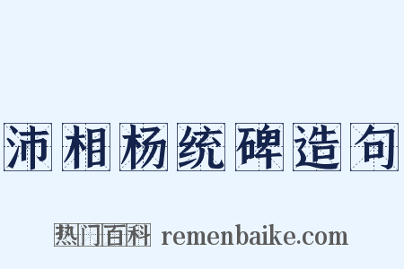 沛相杨统碑造句是什么意思的图片